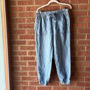 Gap Y2K High Rise Girlfriend Light Wash Cinched Joggers Size Small